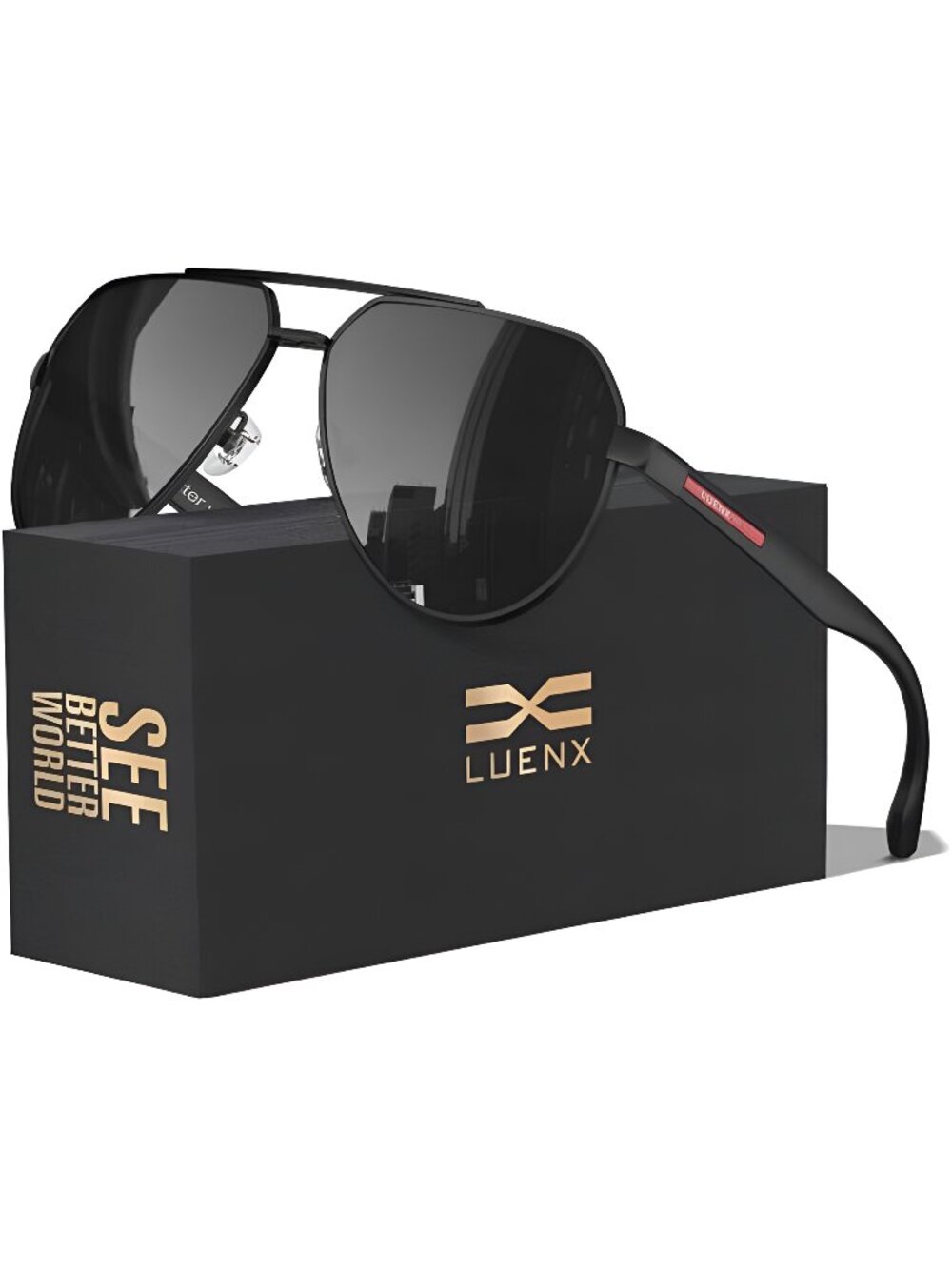 LUENX Aviator Sunglasses for Men Polarized Pilot Shades UV400 Sun Glasses with